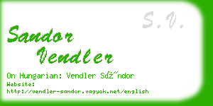 sandor vendler business card